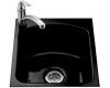 Kohler Napa K-5848L-1-7 Black Black Tile-In Entertainment Sink with Single-Hole Faucet Drilling at Left