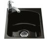 Kohler Napa K-5848L-1-KA Black 'n Tan Tile-In Entertainment Sink with Single-Hole Faucet Drilling at Left