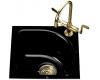 Kohler Sorbet K-5902-1-7 Black Black Tile-In Entertainment Sink with Single-Hole Faucet Drilling
