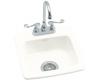 Kohler Gimlet K-6015-1-0 White Self-Rimming Entertainment Sink with Single-Hole Faucet Drilling