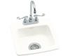 Kohler Gimlet K-6015-2-0 White Self-Rimming Entertainment Sink with Two-Hole Faucet Drilling