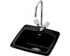 Kohler Gimlet K-6015-3-7 Black Black Self-Rimming Entertainment Sink with Three-Hole Faucet Drilling