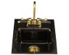 Kohler Aperitif K-6540-3-KA Black n Tan Tile-In Entertainment Sink with Three-Hole Faucet Drilling for 8" Center Faucets