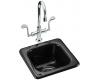 Kohler Addison K-6552-7 Black Black Self-Rimming Entertainment Sink