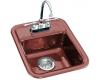 Kohler Aperitif K-6560-1-R1 Roussillon Red Self-Rimming Entertainment Sink with Single-Hole Faucet Drilling