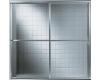 Kohler Focal K-761000-B-SH Bright Silver Custom Bypass Bath Door with Inline Panel and Return Panel and Obscure Glass