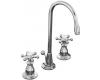 Kohler Antique K-116-3-CP Polished Chrome 8-16" Widespread Six-Prong Handle Bath Faucet with Pop-Up