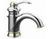 Kohler Fairfax K-12182-CB Polished Chrome/Polished Brass Single Control Centerset Bath Faucet with Lever Handles