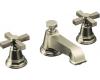 Kohler Pinstripe K-13132-3A-BN Brushed Nickel 8-16" Widespread Bath Faucet with Cross Handles & Pop-Up