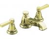 Kohler Pinstripe K-13132-4A-AF French Gold 8-16" Widespread Bath Faucet with Lever Handles & Pop-Up