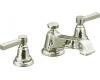 Kohler Pinstripe K-13132-4B-SN Polsihed Nickel 8-16" Widespread Bath Faucet with Grooved Lever Handles & Pop-Up