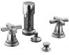 Kohler Pinstripe K-13142-3A-CP Polished Chrome Bidet Faucet with Cross Handles & Pop-Up