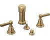 Kohler Pinstripe K-13142-4A-BV Brushed Bronze Bidet Faucet with Lever Handles & Pop-Up