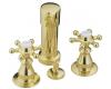 Kohler Antique K-142-3-PB Polished Brass Bidet Faucet with Six-Prong Handles