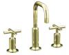 Kohler Purist K-14406-3-AF French Gold 8-16" Widespread Bath Faucet with Gooseneck Spout & Cross Handles