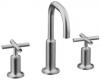 Kohler Purist K-14406-3-G Brushed Chrome 8-16" Widespread Bath Faucet with Gooseneck Spout & Cross Handles