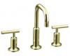 Kohler Purist K-14406-4-AF French Gold 8-16" Widespread Bath Faucet with Gooseneck Spout & Lever Handles