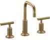Kohler Purist K-14406-4-BV Brushed Bronze 8-16" Widespread Bath Faucet with Gooseneck Spout & Lever Handles