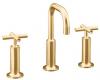 Kohler Purist K-14407-3-BV Brushed Bronze 8-16" Widespread Bath Faucet with Gooseneck Spout & Tall Cross Handles