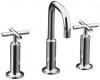 Kohler Purist K-14407-3-CP Polished Chrome 8-16" Widespread Bath Faucet with Gooseneck Spout & Tall Cross Handles