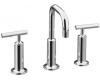 Kohler Purist K-14407-4-CP Polished Chrome 8-16" Widespread Bath Faucet with Gooseneck Spout & Tall Lever Handles