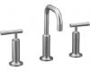 Kohler Purist K-14407-4-G Brushed Chrome 8-16" Widespread Bath Faucet with Gooseneck Spout & Tall Lever Handles