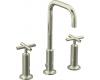 Kohler Purist K-14408-3-SN Polished Nickel 8-16" Widespread Bath Faucet with Gooseneck Spout & Cross Handles