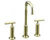 Kohler Purist K-14408-4-AF French Gold 8-16" Widespread Bath Faucet with Gooseneck Spout & Lever Handles
