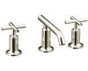 Kohler Purist K-14410-3-SN Polished Nickel 8-16" Widespread Bath Faucet with Cross Handles