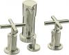 Kohler Purist K-14431-3-SN Polished Nickel Bidet Faucet with Cross Handles