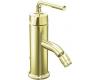 Kohler Purist K-14434-4A-AF French Gold Single Control Bidet Faucet with Straight Lever Handle