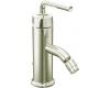 Kohler Purist K-14434-4A-SN Polished Nickel Single Control Bidet Faucet with Straight Lever Handle