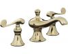 Kohler Revival K-16102-4-AF French Gold 8-16" Widespread Bath Faucet with Scroll Lever Handles