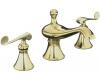 Kohler Revival K-16102-4-PB Polished Brass 8-16" Widespread Bath Faucet with Scroll Lever Handles