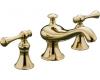 Kohler Revival K-16102-4A-AF French Gold 8-16" Widespread Bath Faucet with Traditional Lever Handles