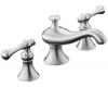 Kohler Revival K-16102-4A-G Brushed Chrome 8-16" Widespread Bath Faucet with Traditional Lever Handles