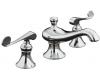 Kohler Revival K-16104-4-CP Polished Chrome 8-16" Widespread Bath Faucet with Scroll Lever Handles