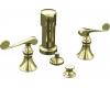 Kohler Revival K-16132-4-AF French Gold Bidet Faucet with Scroll Lever Handles