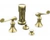 Kohler Revival K-16132-4-PB Polished Brass Bidet Faucet with Scroll Lever Handles