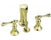 Kohler Revival K-16132-4A-AF French Gold Bidet Faucet with Traditional Lever Handles