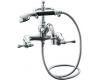 Kohler Revival K-16210-4A-CP Polished Chrome Bath Tub Faucet with Black Accented Handshower