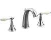 Kohler Finial Traditional K-310-4F-CP Polished Chrome 8-16" Widespread Bath Faucet with Biscuit Accented Lever Handles