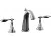 Kohler Finial Traditional K-310-4M-CP Polished Chrome 8-16" Widespread Bath Faucet with Lever Handles