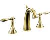 Kohler Finial Traditional K-310-4M-PB Polished Brass 8-16" Widespread Bath Faucet with Lever Handles