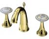 Kohler Finial Art K-310-SB-PB Polished Brass 8-16" Widespread Bath Faucet with Dome Handles and Accents