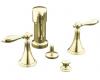 Kohler Finial Traditional K-316-4M-PB Polished Brass Bidet Faucet with Lever Handles