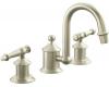 Kohler Antique K-325-4D-BN Brushed Nickel 8-16" Widespread Lever Handle Bath Faucet with Curio Spout