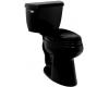 Kohler Wellworth K-3422-7 Black Black Elongated Toilet with Left-Hand Trip Lever