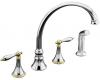 Kohler K-377-4M-CB Antique Polished Chrome with Vibrant Polished Brass Accent