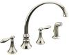 Kohler K-377-4M-SN Antique Vibrant Polished Nickel Lever-Handle Faucet